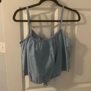 madewell cropped denim top